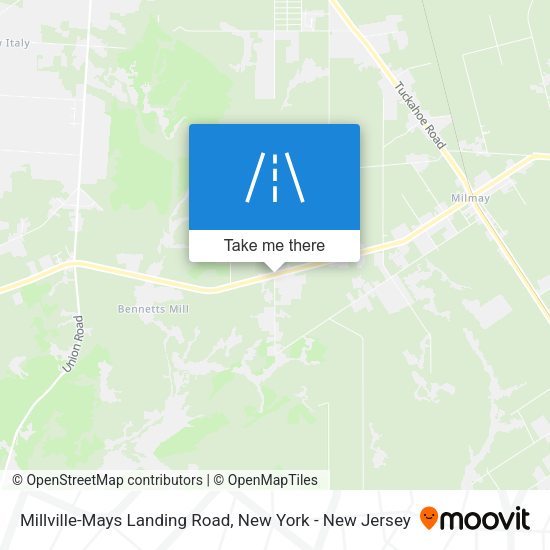 Millville-Mays Landing Road map