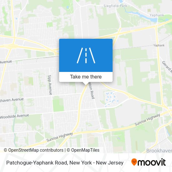 Patchogue-Yaphank Road map