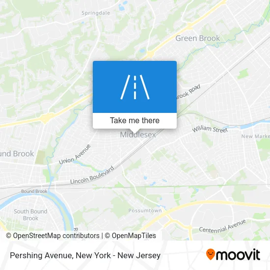 Pershing Avenue map