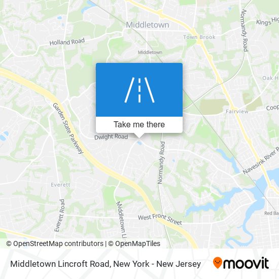 Middletown Lincroft Road map