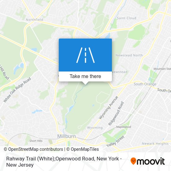 Rahway Trail (White);Openwood Road map