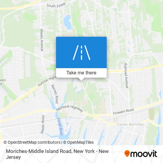 Moriches-Middle Island Road map