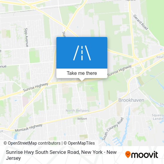 Sunrise Hwy South Service Road map