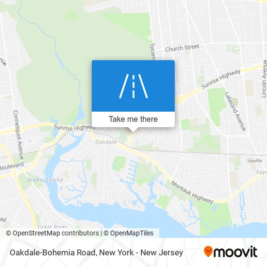 Oakdale-Bohemia Road map