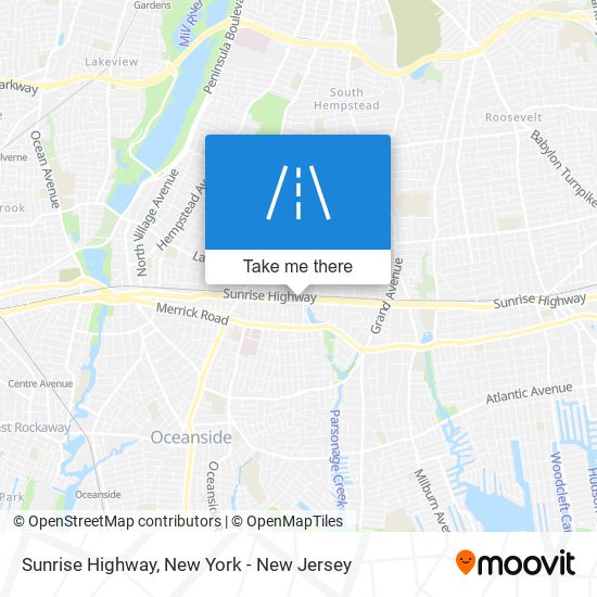 Sunrise Highway map