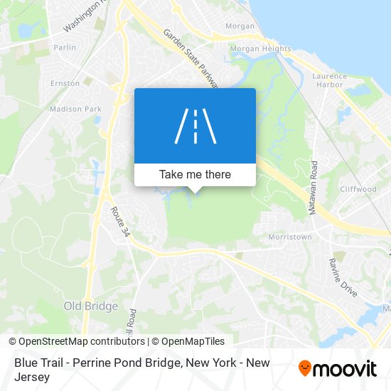 Blue Trail - Perrine Pond Bridge map