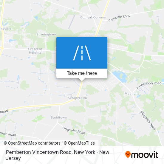 Pemberton Vincentown Road map
