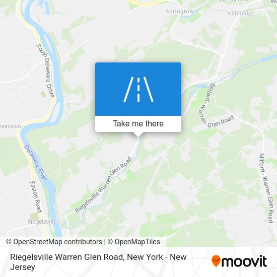 Riegelsville Warren Glen Road map
