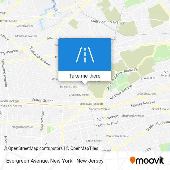 Evergreen Avenue map