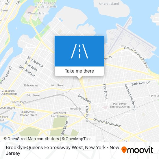 Mapa de Brooklyn-Queens Expressway West