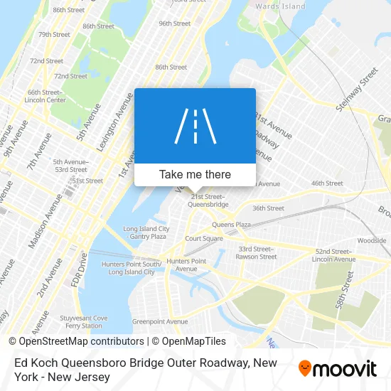 Ed Koch Queensboro Bridge Outer Roadway map