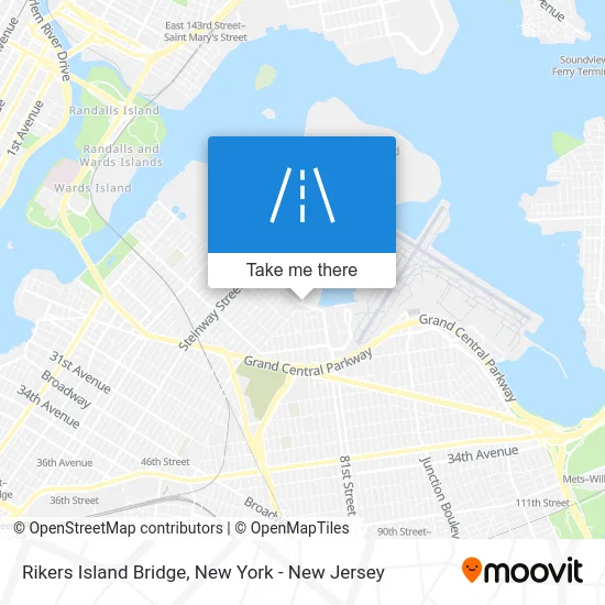 Rikers Island Bridge map