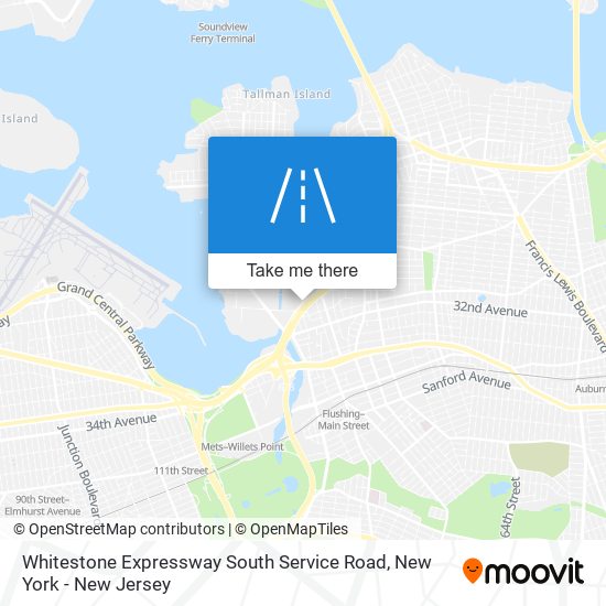 Mapa de Whitestone Expressway South Service Road