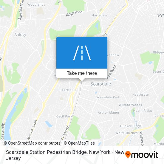 Scarsdale Station Pedestrian Bridge map