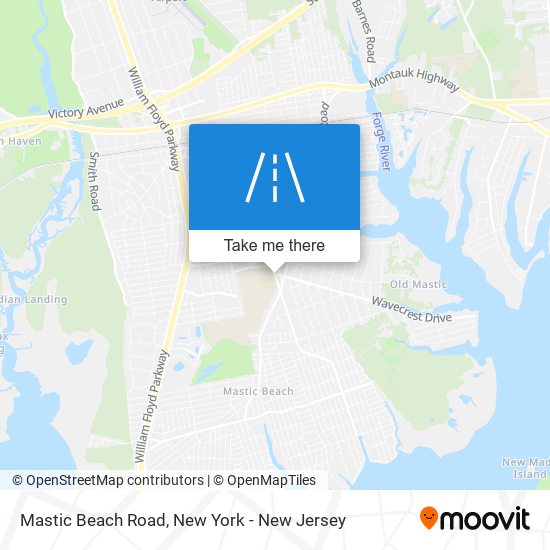 Mapa de Mastic Beach Road