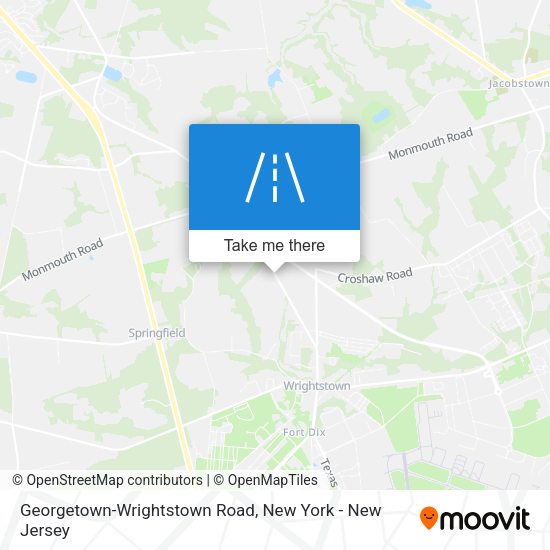 Georgetown-Wrightstown Road map