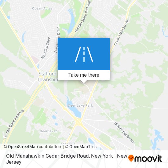 Old Manahawkin Cedar Bridge Road map