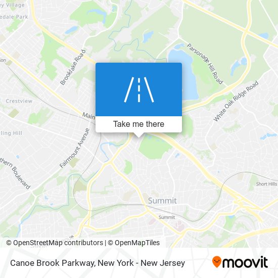 Canoe Brook Parkway map