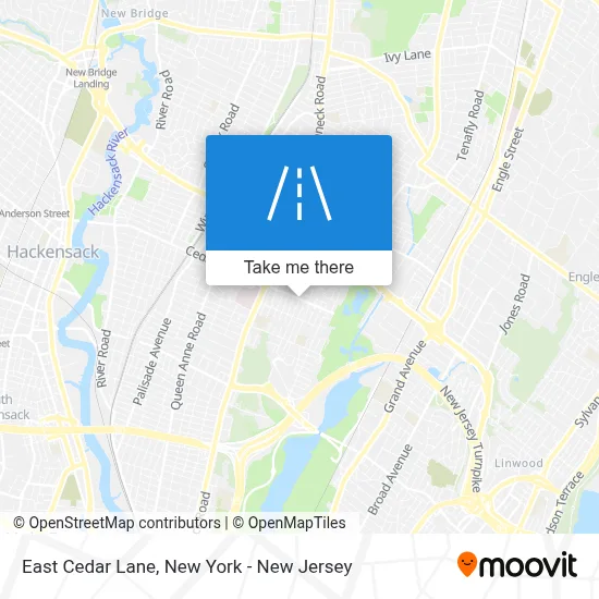 East Cedar Lane map