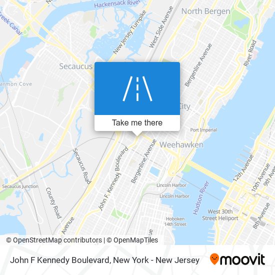 John F Kennedy Boulevard map