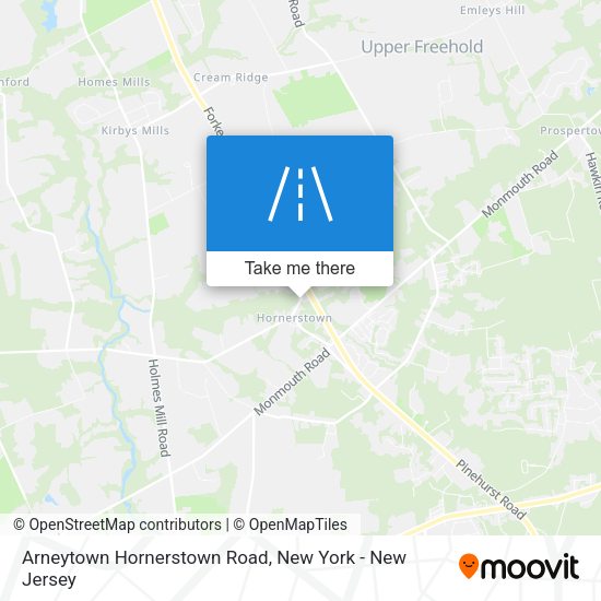 Arneytown Hornerstown Road map
