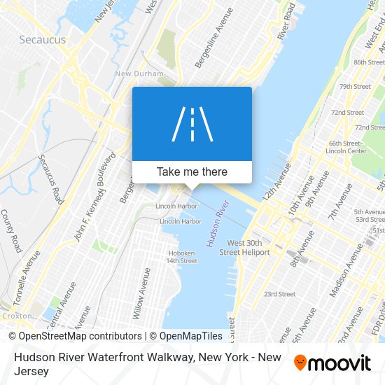 Hudson River Waterfront Walkway map