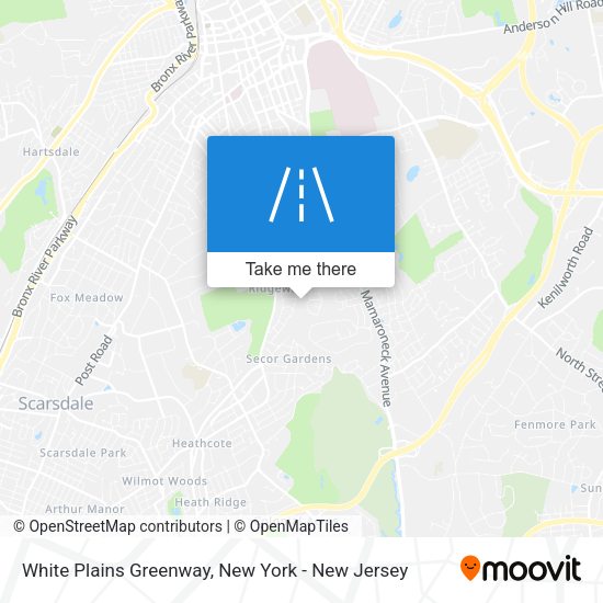Mapa de White Plains Greenway