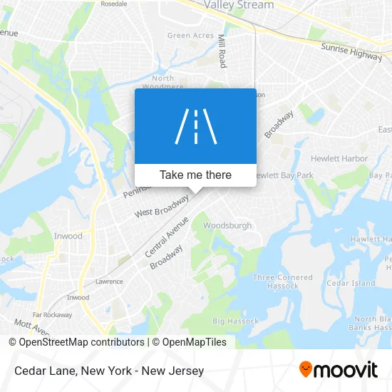 Cedar Lane map