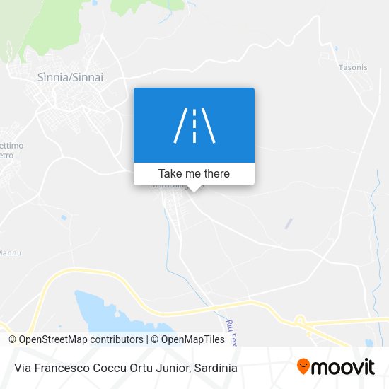 Via Francesco Coccu Ortu Junior map