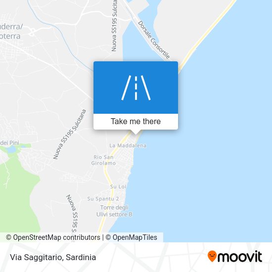Via Saggitario map