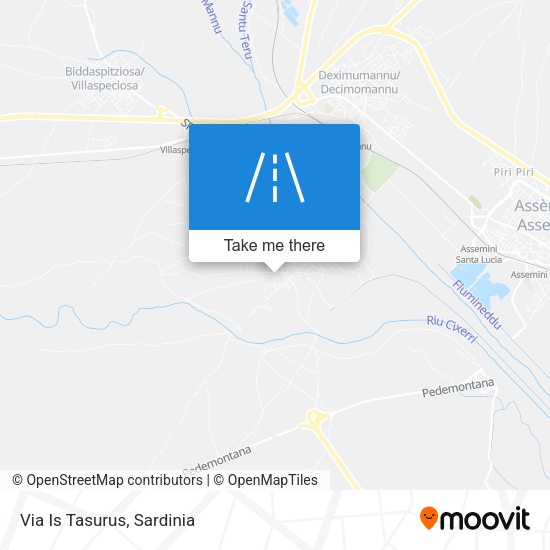 Via Is Tasurus map