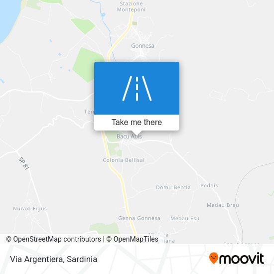 Via Argentiera map