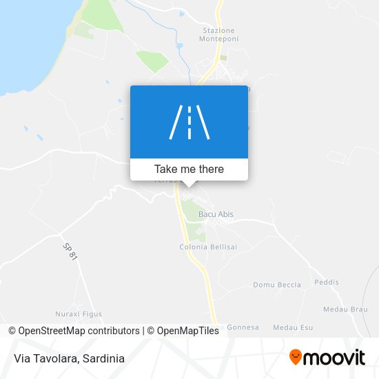 Via Tavolara map