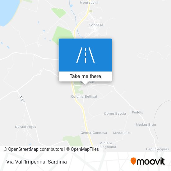 Via Vall'Imperina map