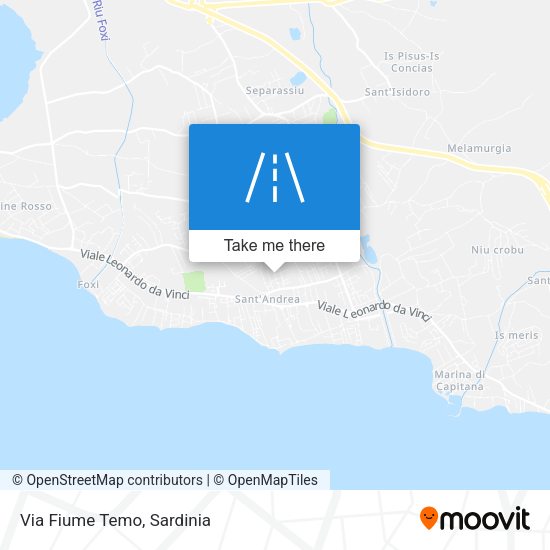 Via Fiume Temo map