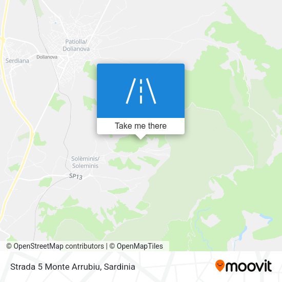 Strada 5 Monte Arrubiu map