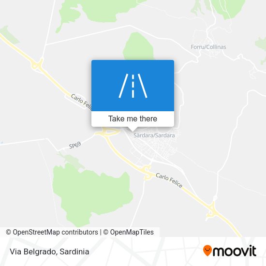 Via Belgrado map