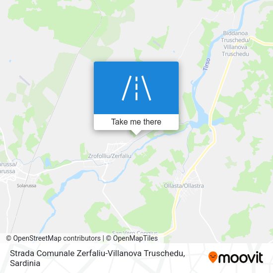 Strada Comunale Zerfaliu-Villanova Truschedu map