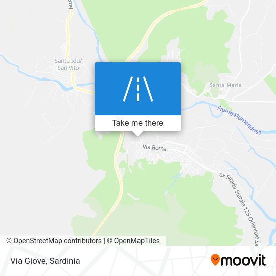 Via Giove map
