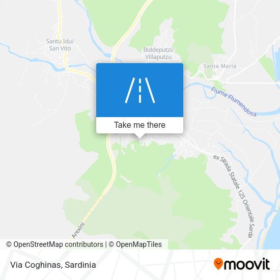Via Coghinas map