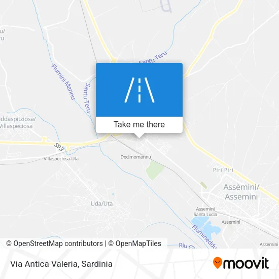 Via Antica Valeria map