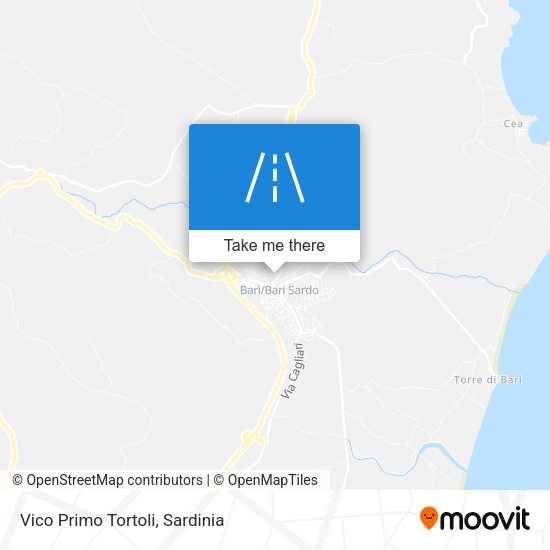 Vico Primo Tortoli map