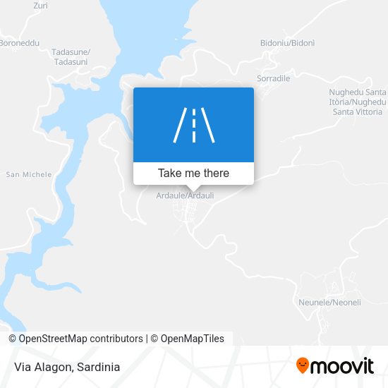 Via Alagon map