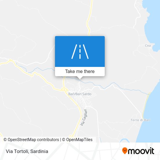 Via Tortoli map
