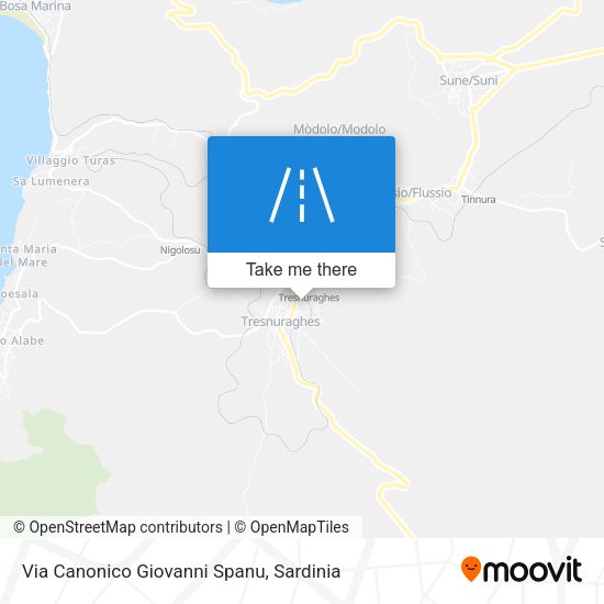 Via Canonico Giovanni Spanu map