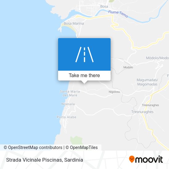Strada Vicinale Piscinas map