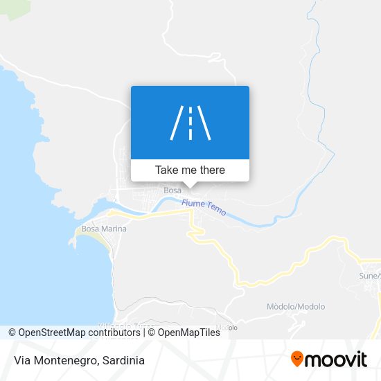 Via Montenegro map