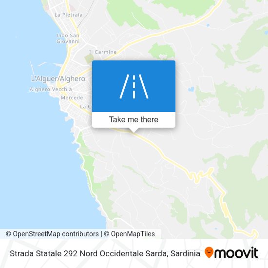 Strada Statale 292 Nord Occidentale Sarda map
