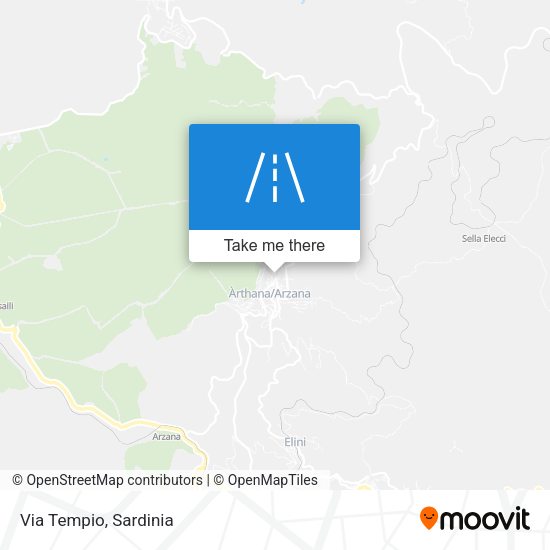 Via Tempio map