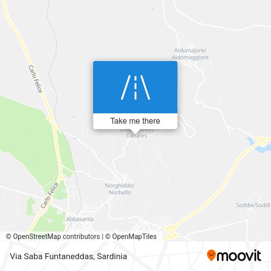 Via Saba Funtaneddas map